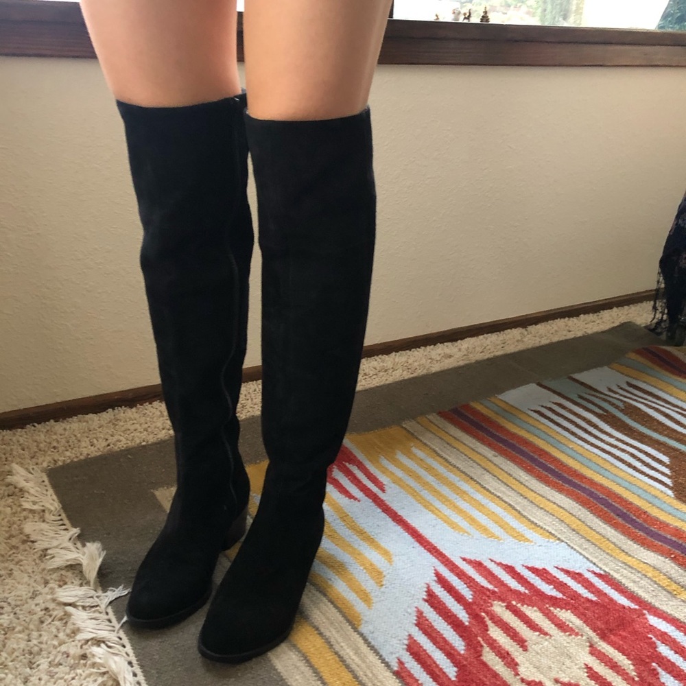 Naturalizer black suede over the knee boots